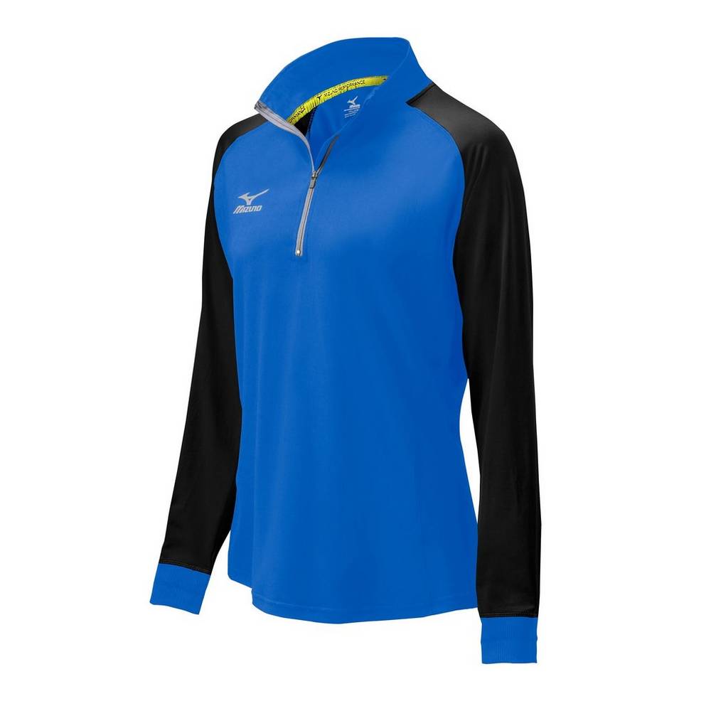 Casaco Mizuno Elite 9 Prime 1/2 Zip - Mulher - Azul Marinho/Pretas - VKYEI9364